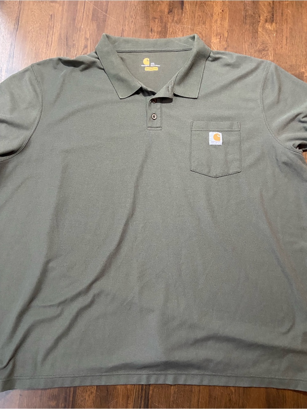 Carhartt K570 Men 4XL Green Short Sleeve Pocket Polo Shirt Original Fit Workwear